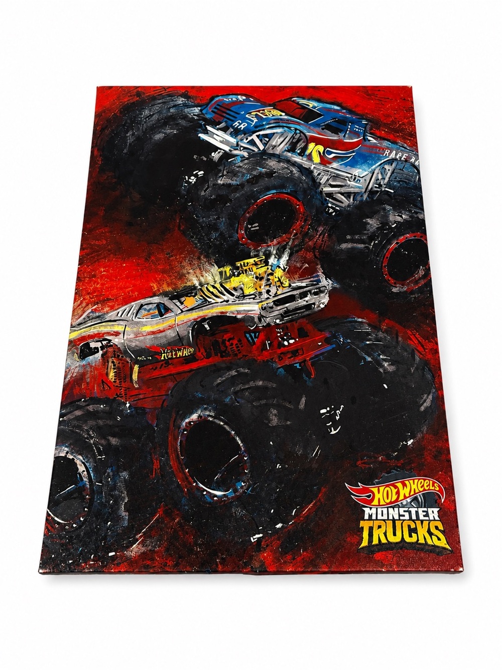 Open Road Brands Hot Wheels Monster Trucks Canvas Print 23” x 35” Wall Art